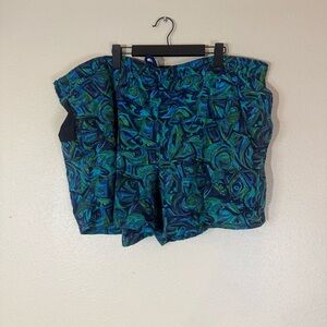 Vintage Speedo Men's Swim Trunks - Blue and Green Pattern